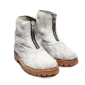 White Hair Cowhide Boots — Alexandria Wills